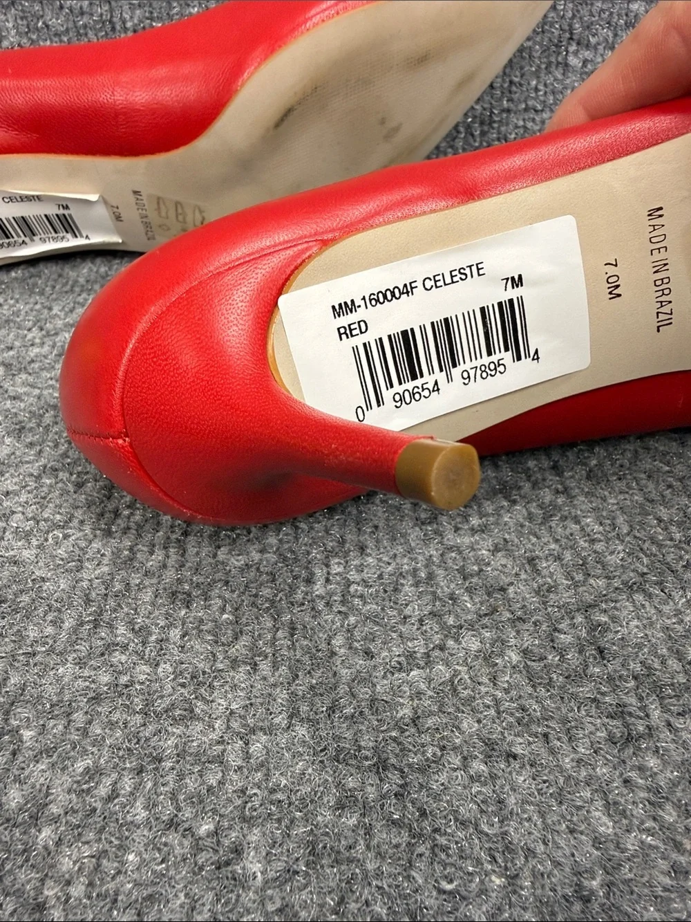 Massimo Matteo Red Pointed-Toe Pump 2.5 Kitten Heel Size 7M